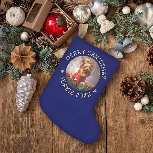 Personalized Dog Photo Merry Christmas Cute Pet Small Christmas Stocking (Creator Uploaded)