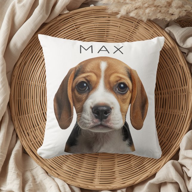 Personalized Dog Photo & Name Throw Pillow (Creator Uploaded)