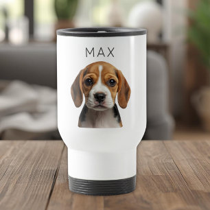 Personalized Dog Photo & Name Travel Mug