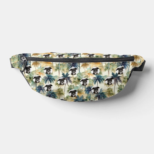 Personalized Dog Photo Palm Trees Summer Pattern Fanny Pack (Lay Down)