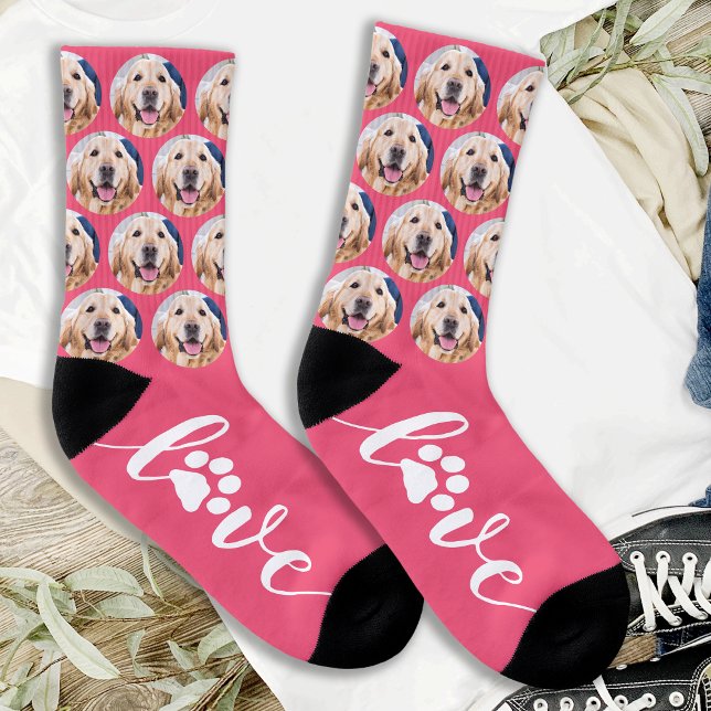 Personalized Dog Photo Paw Print Pet Socks (Creator Uploaded)