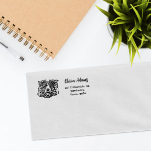Personalized Dog Photo Return Address Rubber Stamp