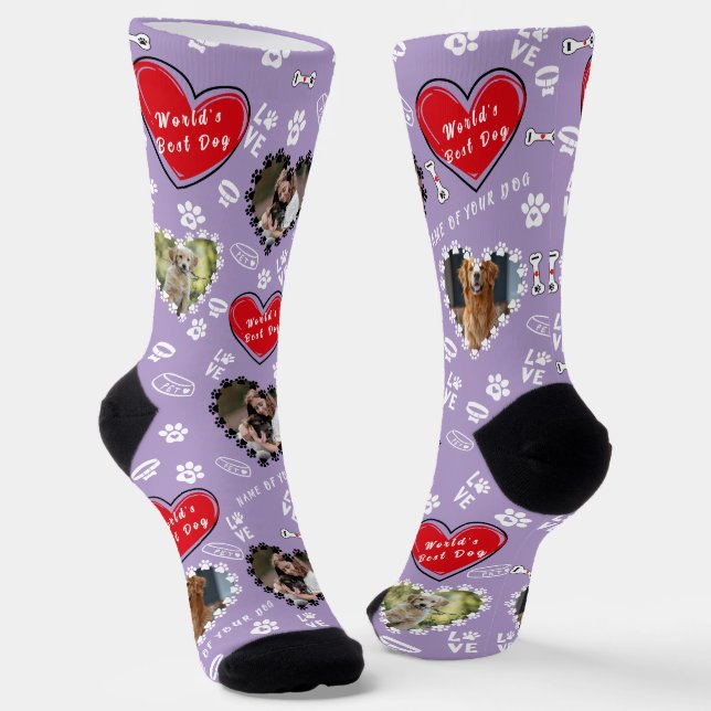 Personalized Dog Photo Socks | Custom Dog Socks (Angled)