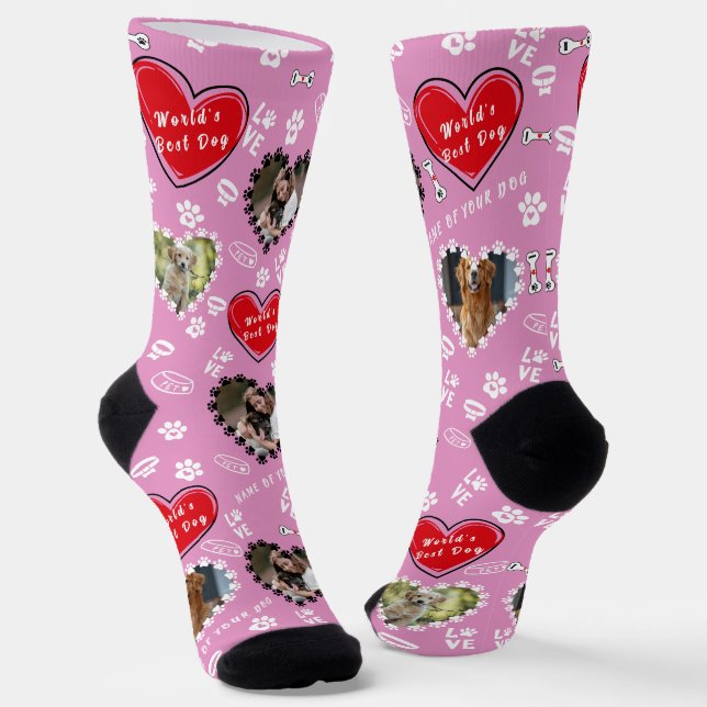 Personalized Dog Photo Socks | Custom Dog Socks (Angled)
