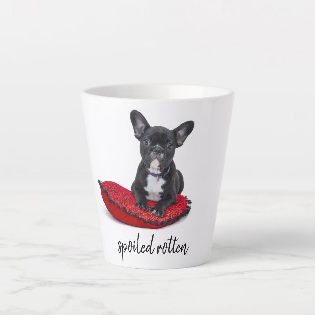 Personalized Dog Photo Spoiled Rotten Latte Mug (Front)