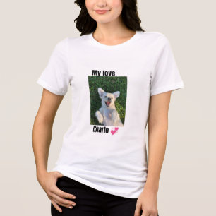 Personalized Dog Photo T-Shirt - Custom Pet Name Tri-Blend Shirt