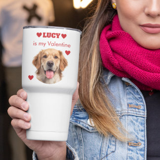 Personalized Dog Photo Valentine’s Day Travel Mug
