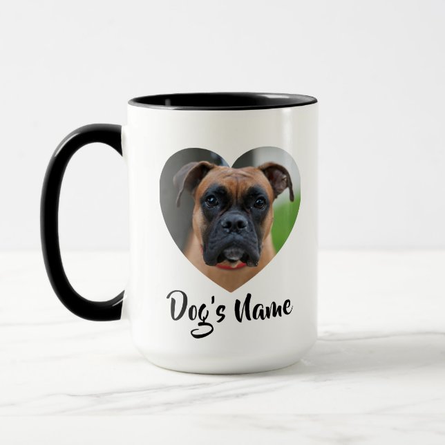 Personalized Dog Photo with Heart Design Mug (Left)