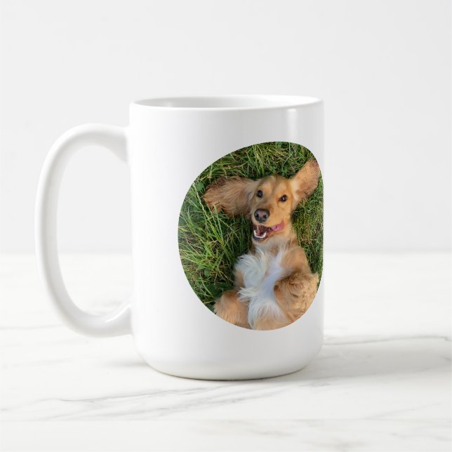 Personalized Dog Photo with Text | Custom Gift Coffee Mug (Left)