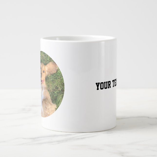 Personalized Dog Photo with Text | Custom Gift Large Coffee Mug (Front)