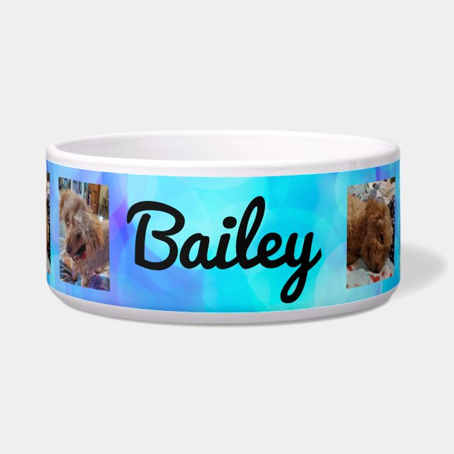 Personalized dog Photos and  Name Blue (Front)