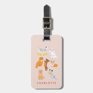 Personalized Dog Pink Cute Luggage Tag