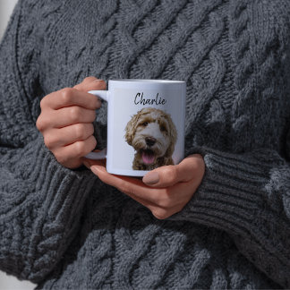 Personalized Dog Portrait Coffee with Custom Name Mug