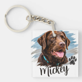 Personalized Dog Portrait Keychain