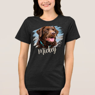 Personalized Dog Portrait Tri-Blend Shirt