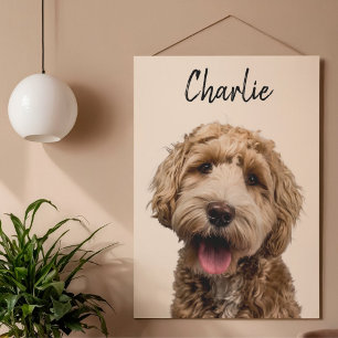 Personalized Dog Portrait with Custom Name Poster