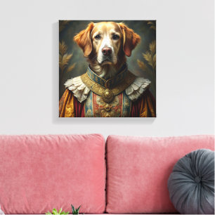 Personalized Dog Portrait: Your Dog as a Knight Canvas Print