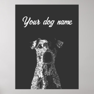 personalized dog poster abstract line art
