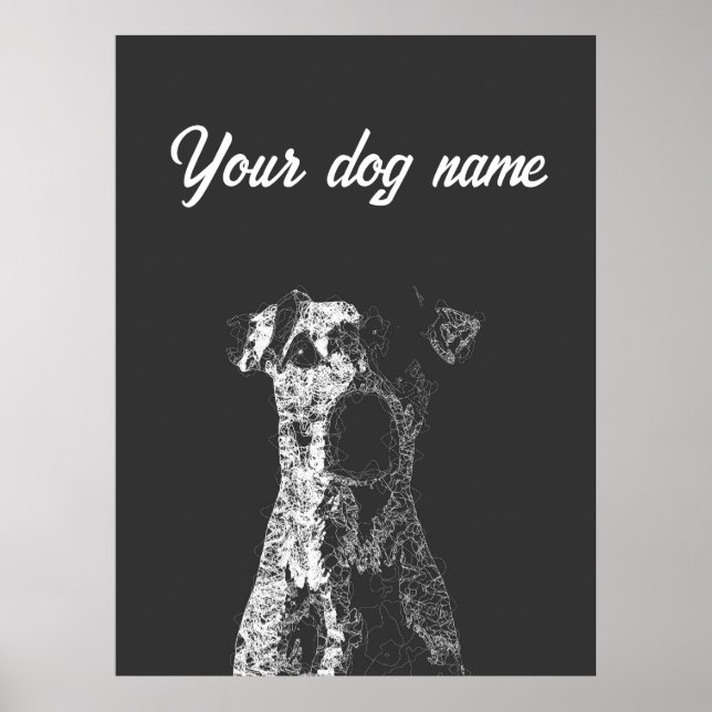 personalized dog poster abstract line art (Front)