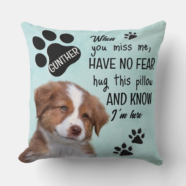 Personalized Dog remembrance Throw Pillow (Front)