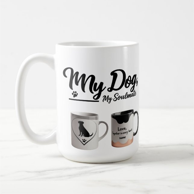 Personalized Dog Soulmate Mug – Custom Name Gift (Left)