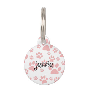 Personalized Dog Tag with Paw Print Design