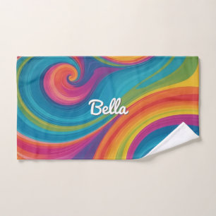Personalized Dog Towel with Colourful Swirl Design
