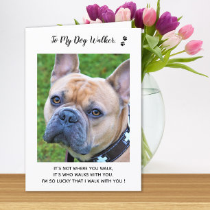  Personalized Dog Walker Pet Care Pet Photo  Thank You Card
