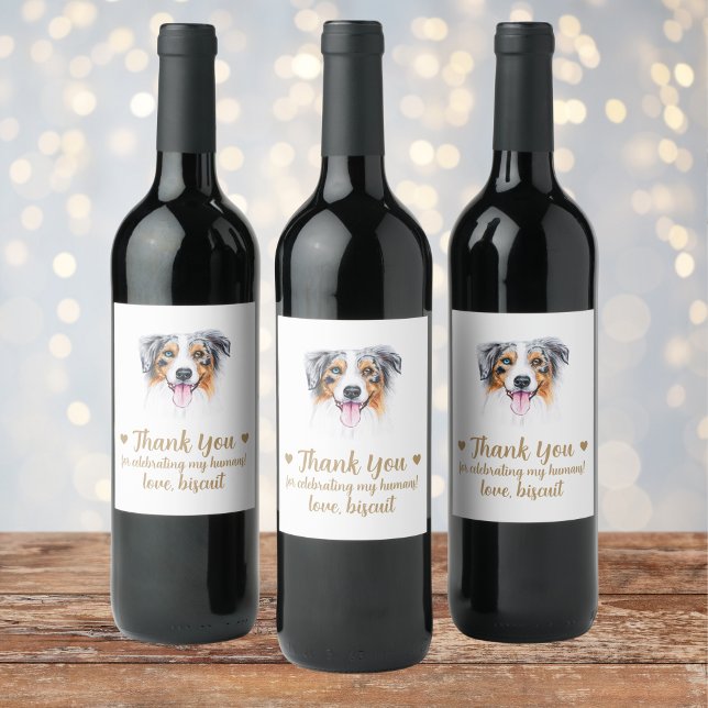 Personalized Dog Wedding Wine Label (Creator Uploaded)