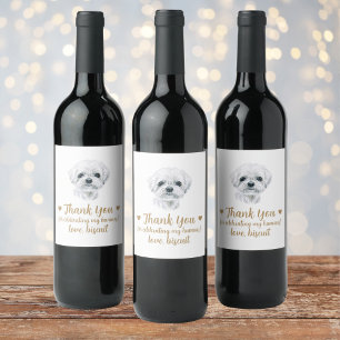Personalized Dog Wedding Wine Label