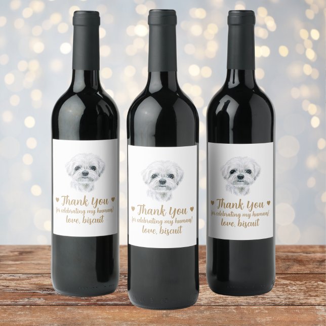 Personalized Dog Wedding Wine Label (Creator Uploaded)