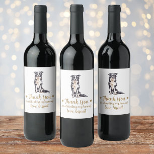 Personalized Dog Wedding Wine Label