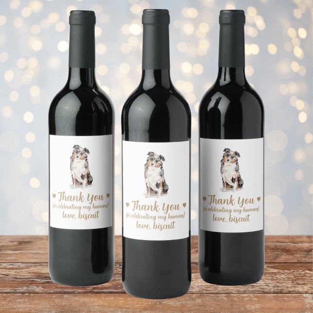 Personalized Dog Wedding Wine Label (Creator Uploaded)