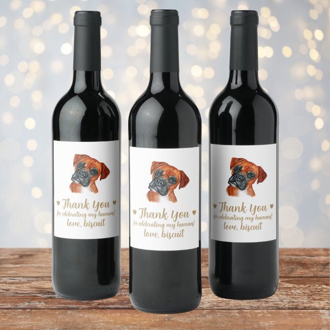Personalized Dog Wedding Wine Label (Creator Uploaded)