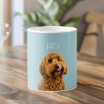 Personalized Dog with Name | Custom Pet Photo  Coffee Mug<br><div class="desc">Start your day with a smile and your favorite furry friend ☕🐶 This personalized dog mug features your pet’s photo on a soft pastel background, finished with their name for a clean, modern look. Perfect for coffee, tea, or cocoa, this custom pet mug makes a thoughtful gift for dog moms,...</div>