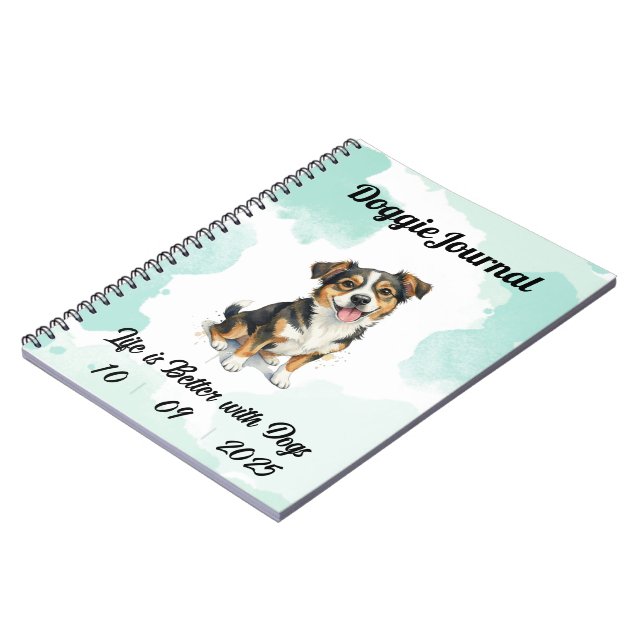 Personalized Doggie Journal – Custom Date (Left Side)
