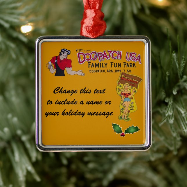 Personalized Dogpatch USA AR Metal Ornament (Tree)