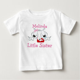 Personalized Dogs Little Sister Baby T-Shirt