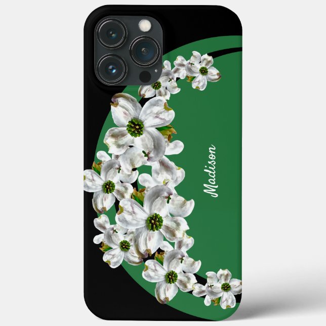 Personalized Dogwood Blossom iPhone Case (Back)