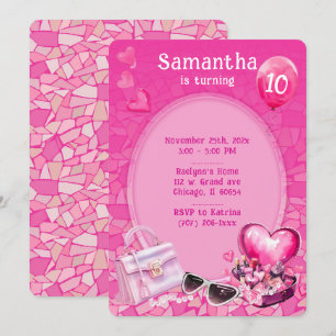 Personalized Doll Pink Birthday Template