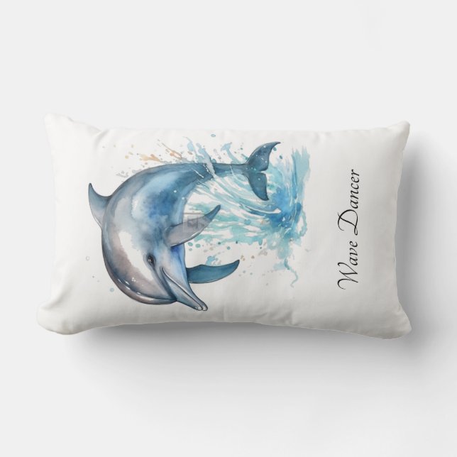 Personalized Dolphin Beach House Welcome Lumbar Pillow (Front)