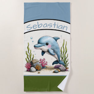 Personalized Dolphin Kids’ Beach Towel
