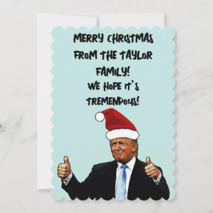 PERSONALIZED DONALD TRUMP CHRISTMAS FLAT CARD