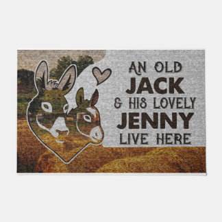 Personalized Donkey Couple Old Jack Lovely Jenny  Doormat