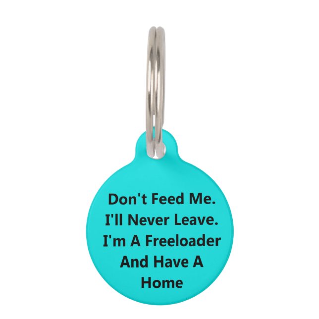 Personalized Don't Feed Me Pet Tag (Front)