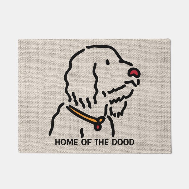 Personalized Doodle Dog Silhouette Doormat (Front)