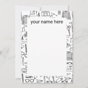 Personalized Doodle Drawings Notecards