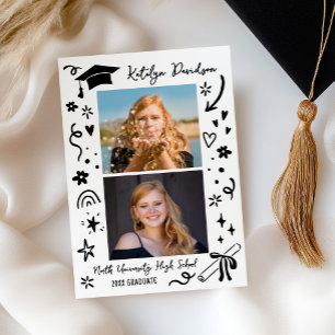 Personalized Doodle Graduation Photo Announcement