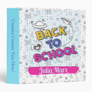 Personalized Doodle Math & Science Back to School Binder