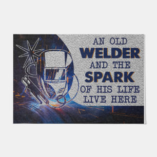 Personalized Doormat, An Old Welder And His Spark Doormat